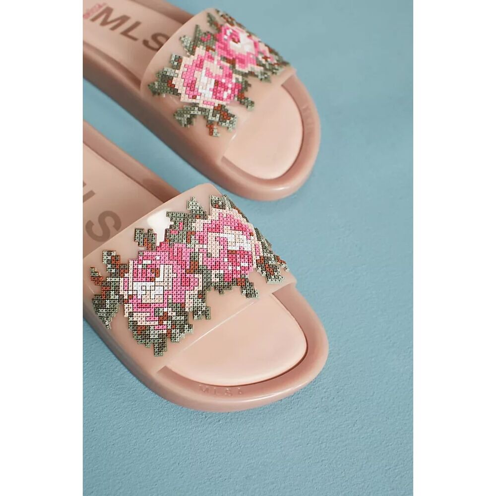 NEW melissa Women Caibatte Dusty Rose Beach Slide Sandals - Picture 2 of 7